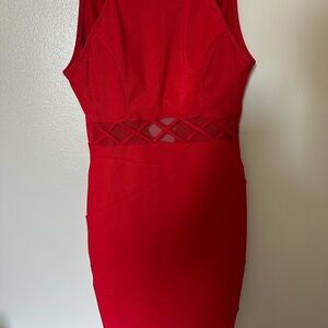 Elegant Red Sleeveless Dress